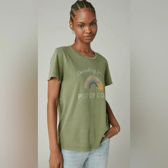 Lucky Brand Olive Green Graphic Tee - Picture 2 of 5